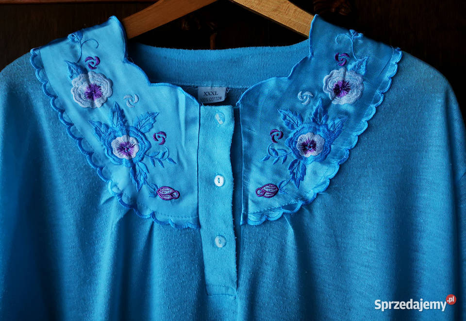 Koszula nocna bawełniana jasnoniebieska Polkowice