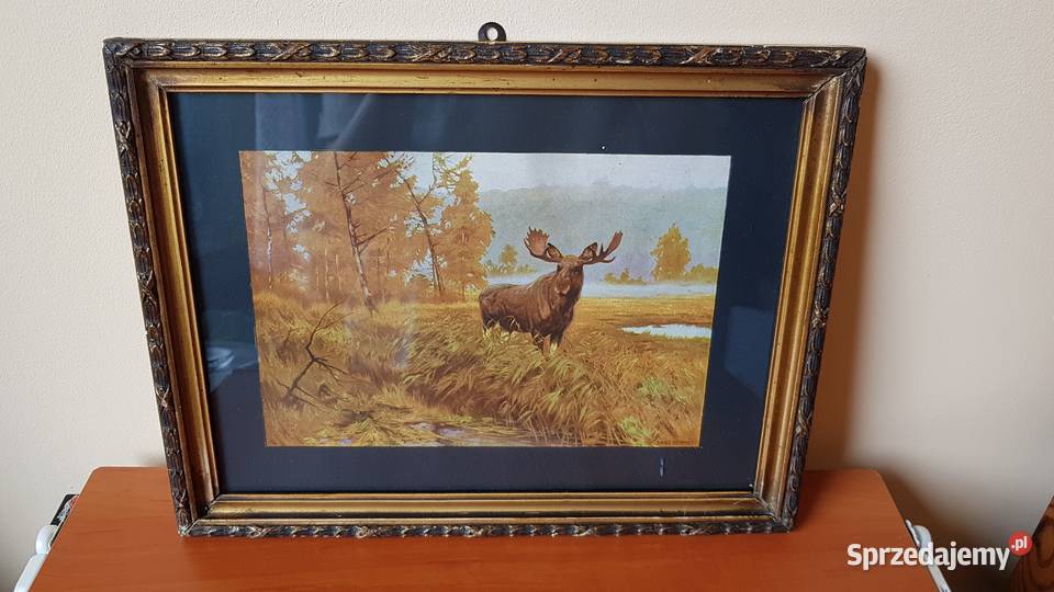 Stary obrazek grafika Hans Schmidt 18771958 śląskie Dąbrowa Górnicza