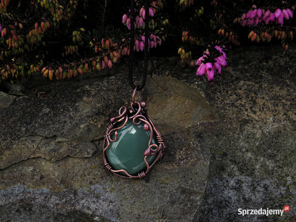 Unikatowy 2stronny miedziany wisior chalcedon małopolskie Kraków