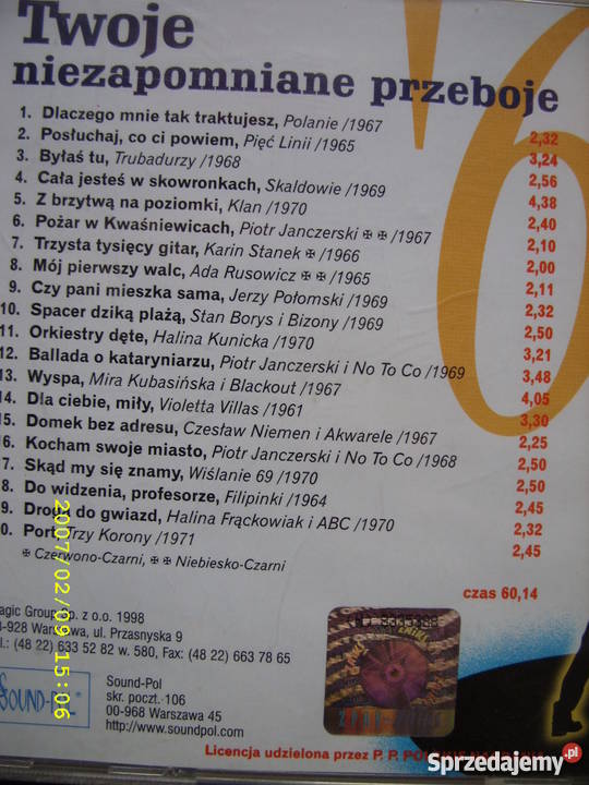 SkladankaCD Twoje Niezapomniane Przeboje vol5 dolnośląskie Wołów