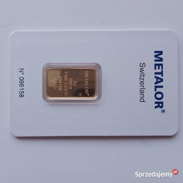 Sztabka złota 5g próba 9999 Kraków sprzedam