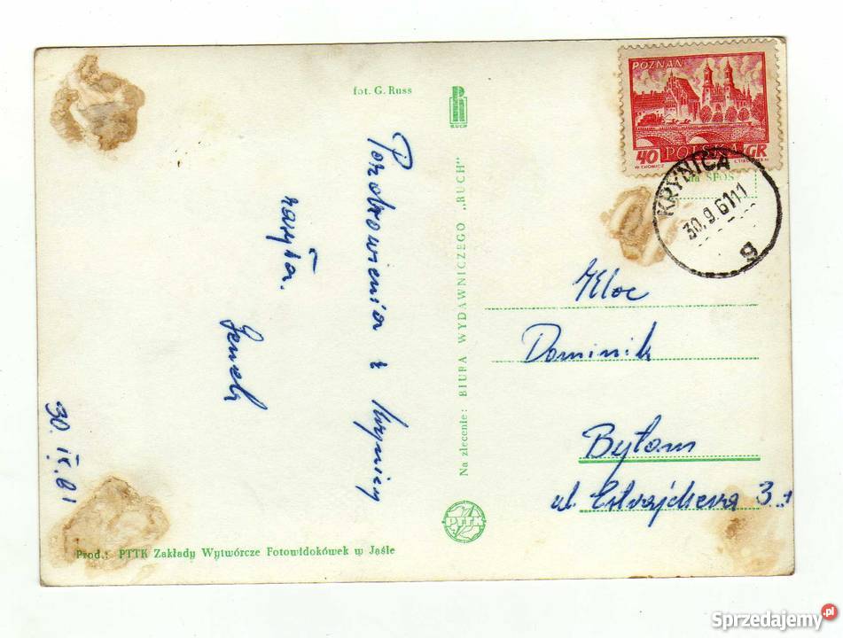 KRYNICA POZDROWIENIA POCZTÓWKA CZARNO BIAŁA świętokrzyskie Krynki