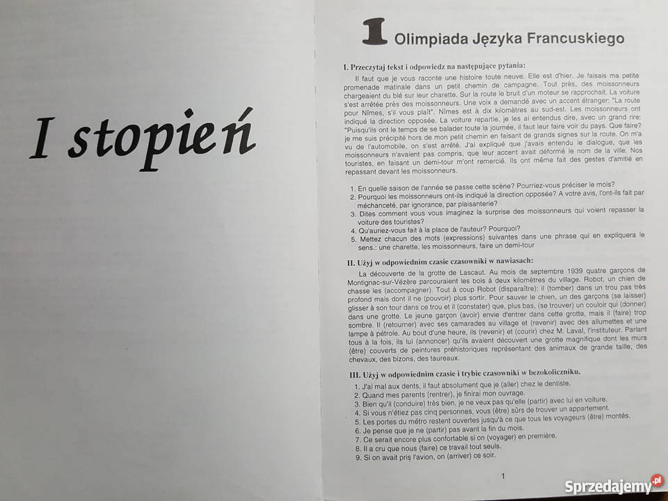 Książka Olimpiada języka francuskiego TESTY z sprzedam