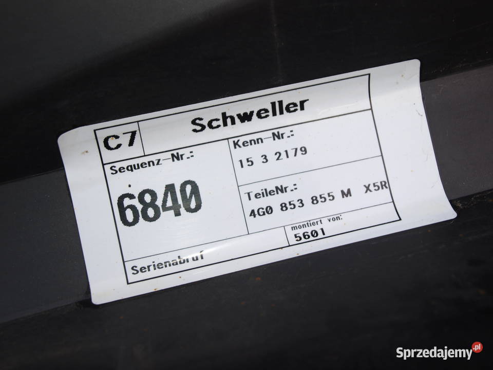 Audi A6 C7 listwa nakładka na przóg S Line 2011