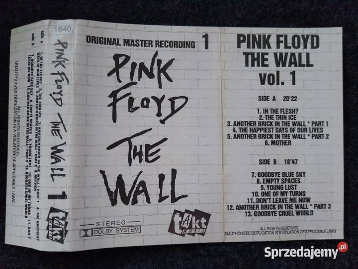 I Want To Be A Wall Vol 2 MC cassette cover PINK FLOYD THE WALL vol. 1 Gdańsk - Sprzedajemy.pl