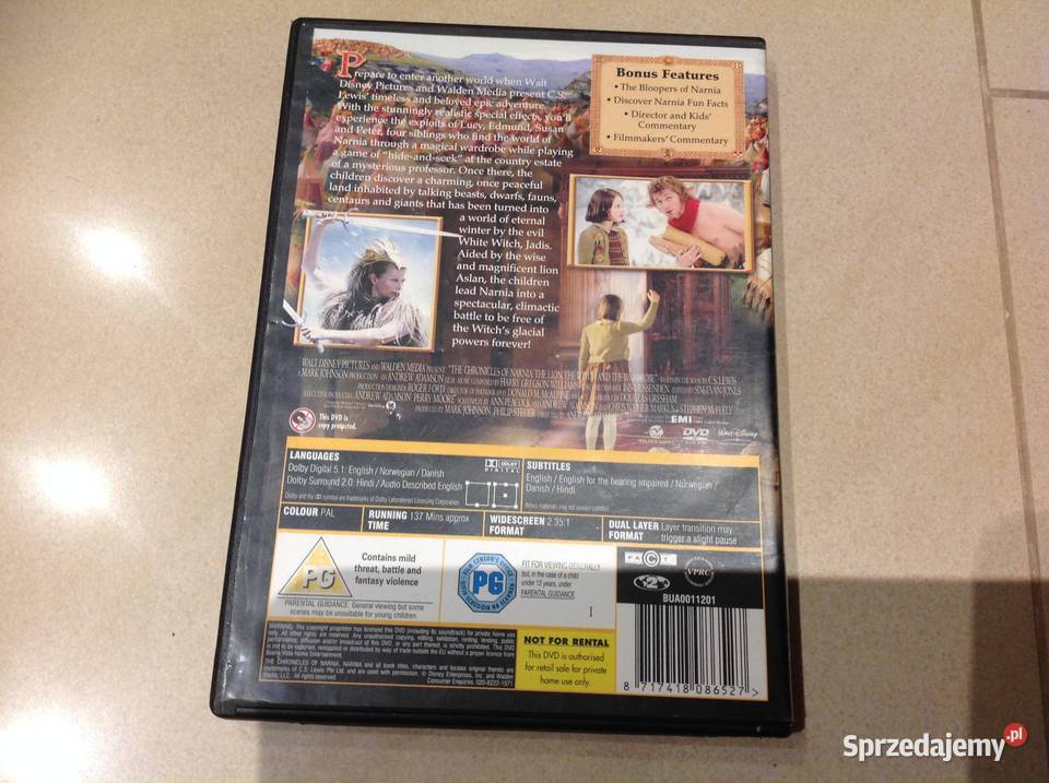 Opowieści z Narni Film DVD wersja angielska Nowa Sól sprzedam