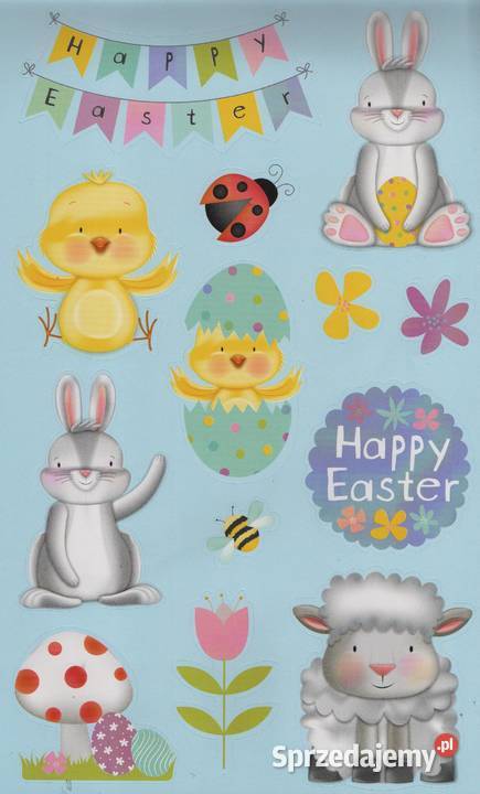 Zestaw Naklejki Nalepki Świąteczne Wielkanoc 100