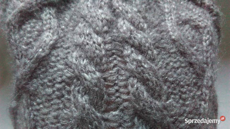 CZAPKA szara Damska srebrna r ML Pompon NOWA podlaskie Białystok