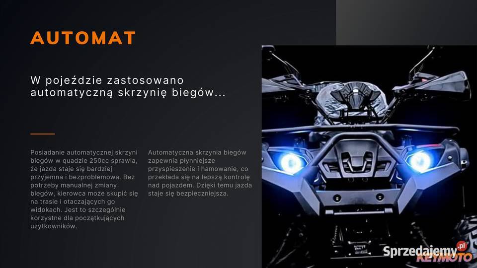 Quad ATV KEYMOTO 250cc AUTOMAT LED LUSTERKA Ząbkowice Śląskie