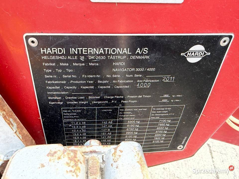 Opryskiwacz Hardi Navigator 4000 nieuszkodzony Nowa Ruda