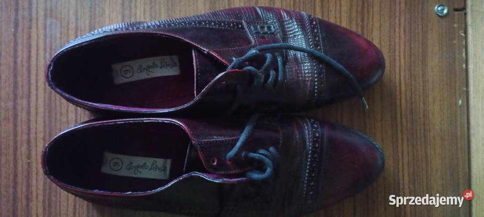Buty męskie lakierki wiśniowy kolor 425 lubelskie Lubartów