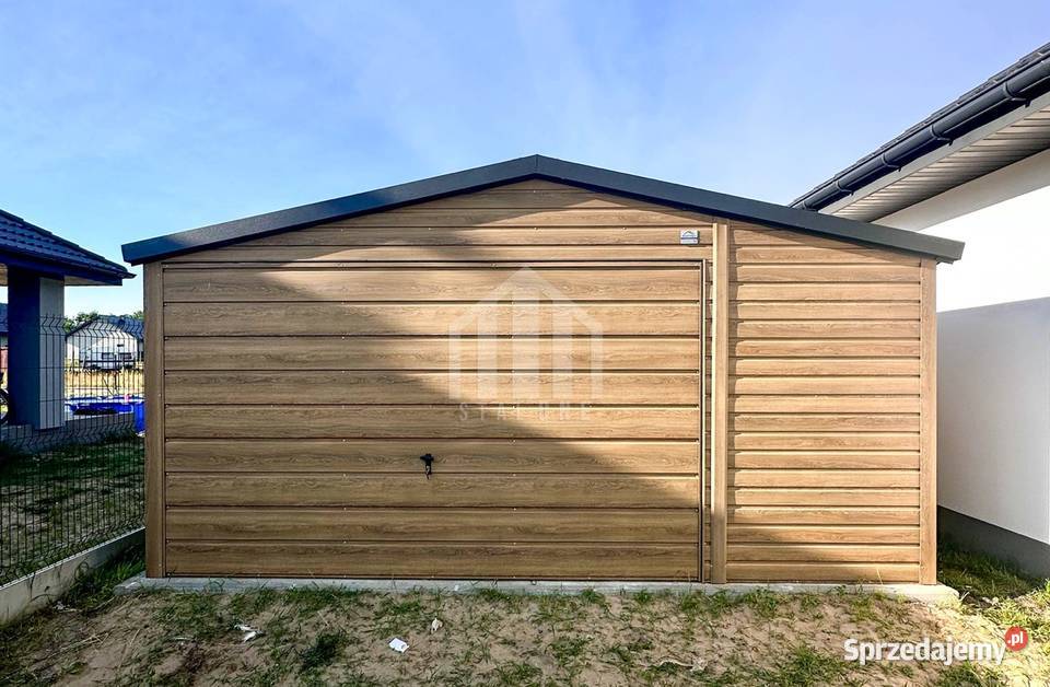 Garaż blaszany 45x5m brama uchylna drzwi 22.5m2 Turek