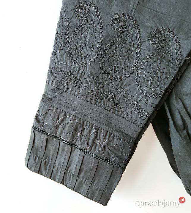 Indyjskie spodnie cygaretki czarne S 36 M 38 Szczecin sprzedam