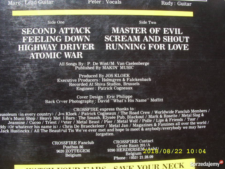 CROSSFIRESECOND ATTACK ROCK winyl LP Wołów