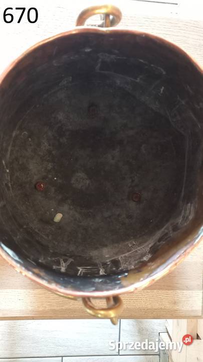 Miedziany pojemnik wiadro z przykrywką z Rękodzieło Gawroniec