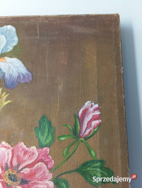 Obraz olejny kwiaty w wazonie styl old money Warszawa