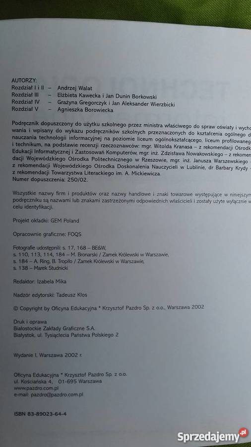 Technologia informacyjna podręcznik i płyta CD