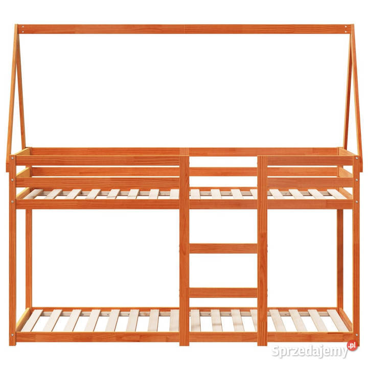 Łóżko z piętrem i daszkiem woskowy brąz 80x200 112cm mazowieckie Warszawa