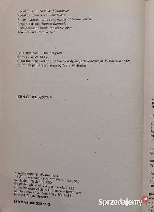 Brian Aldiss Tłumacz Białystok