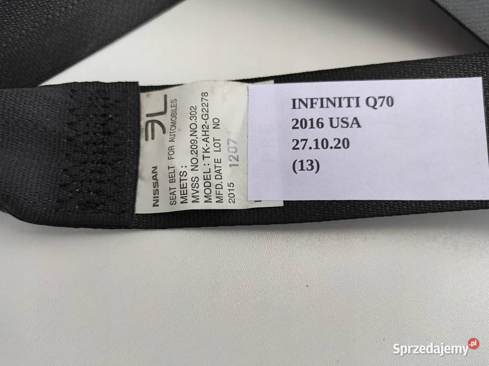 DESKA ROZDZIELCZA PASY AIRBAG INFINITI Q70 M37 Motoryzacja Nowy Tomyśl