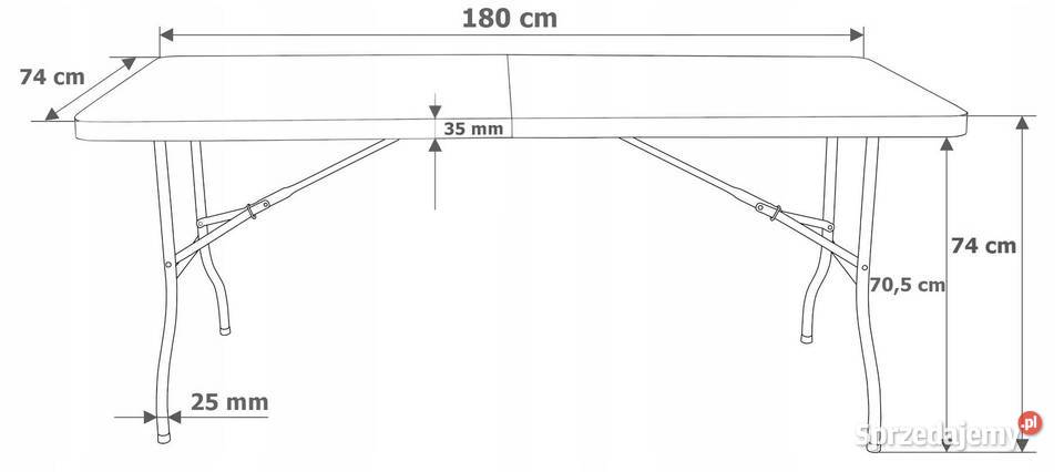 Duży stół składany ogrodowy cateringowy Poznań
