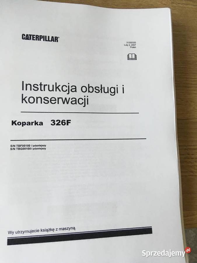 dtr instrukcja obsługi koparka caterpillar 326f Szczecin