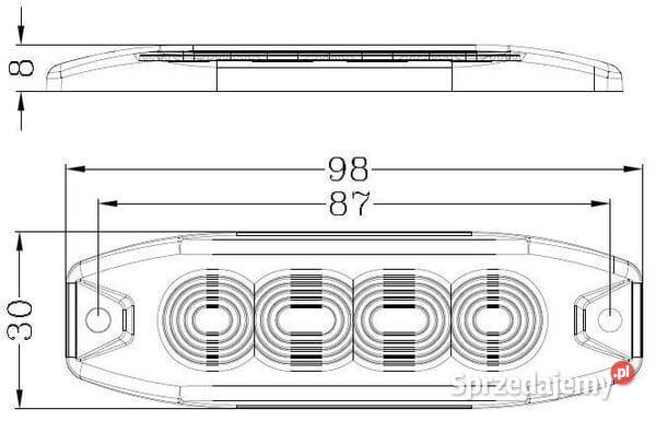 Lampa ostrzegawcza bursztynowa 4 LED LA20074 Oświetlenie Kamionna sprzedam