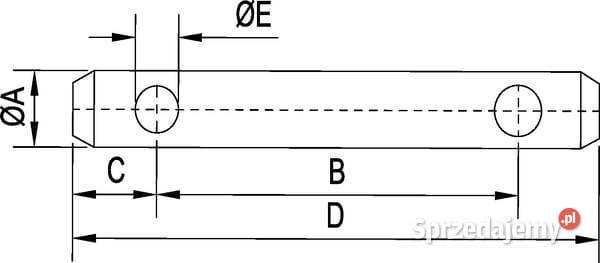 Sworzeń łącznika górnego 19x152 mm Cat1 Kamionna