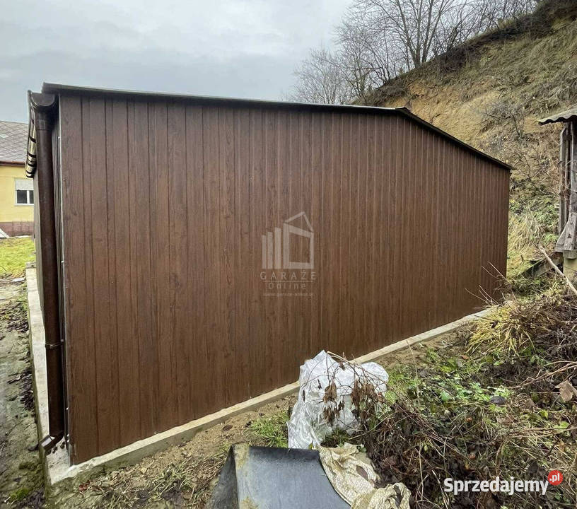 Garaż blaszany 6x58m 2x Brama uchylna Niepołomice