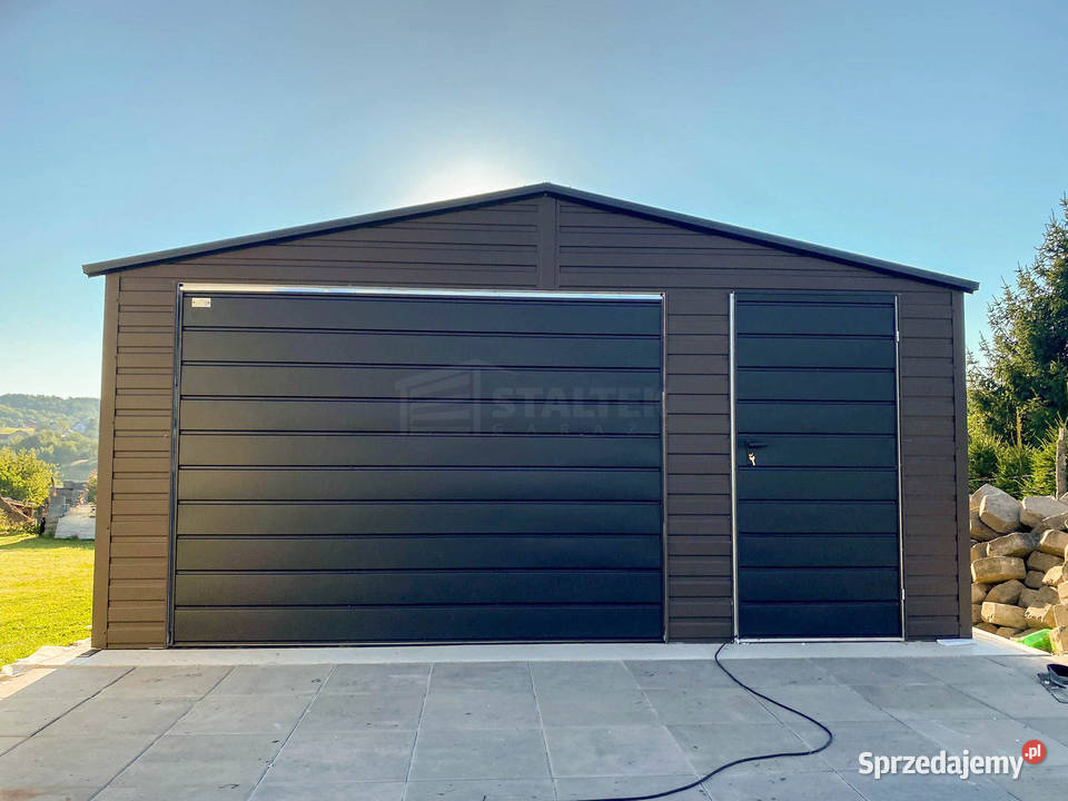 Garaż blaszany 5x5m brama uchylna drzwi dach mazowieckie