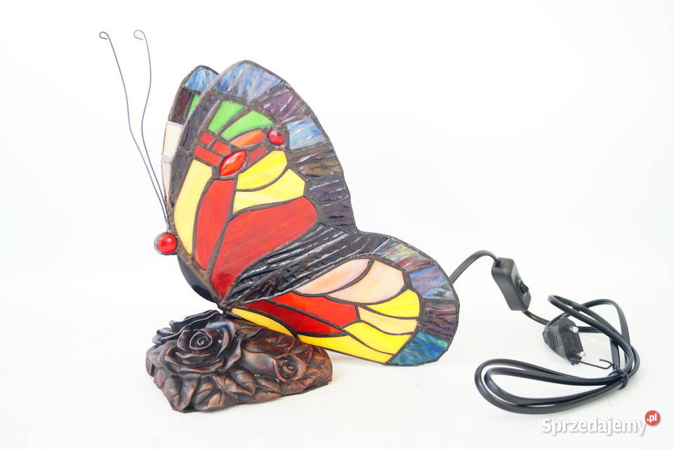 Lampka witrażowa styl Tiffany witraż MOTYL Gizałki