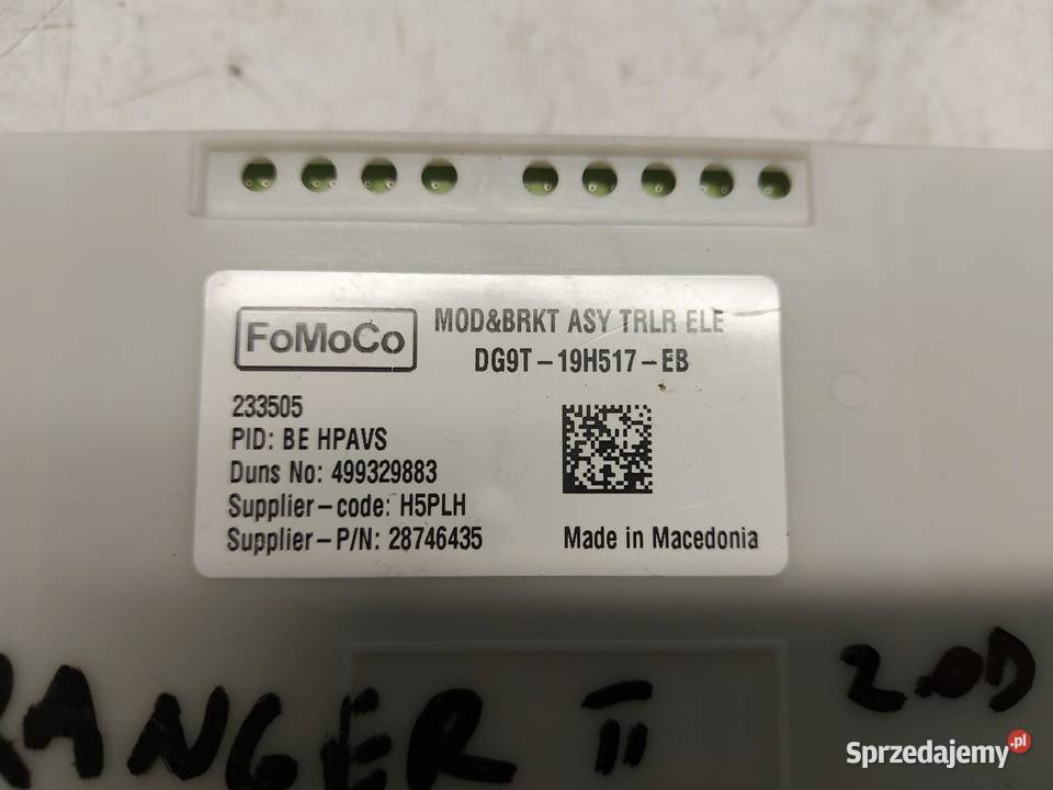 Ford Ranger VI 6 Moduł sterownik haka osobowe dolnośląskie sprzedam