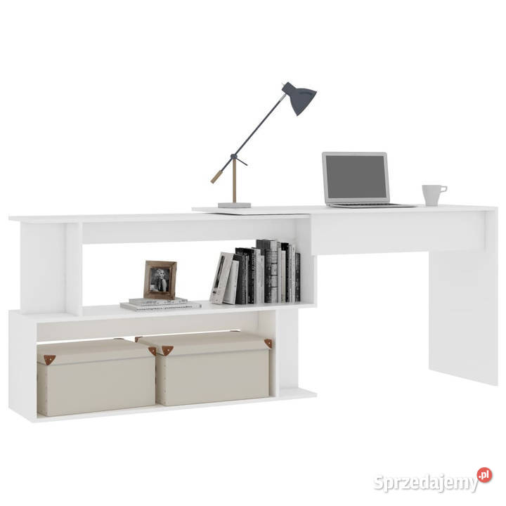 Biurko narożne białe 200x50x76 materiał Warszawa sprzedam