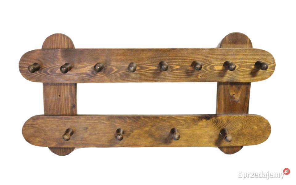 Drewniany stylowy wieszak piękne zdobienie Pszczyna