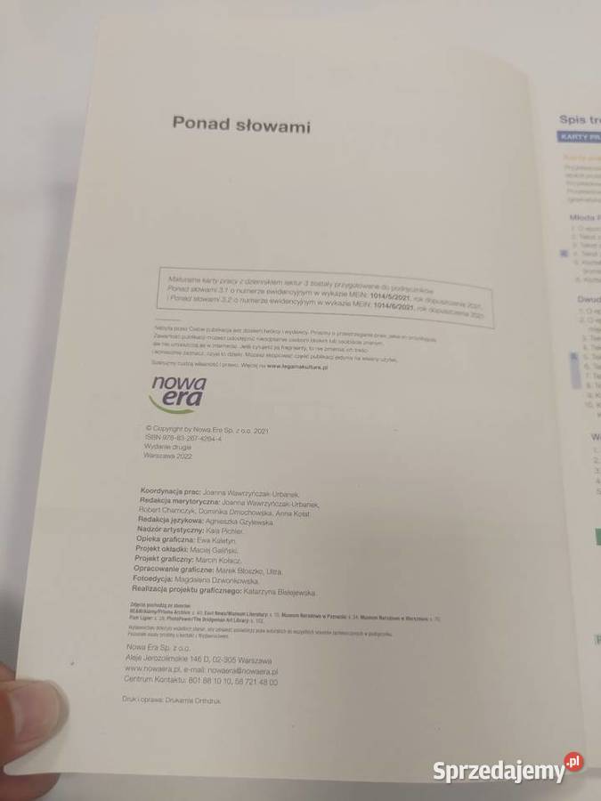 Ponad słowami maturalne karty pracy z