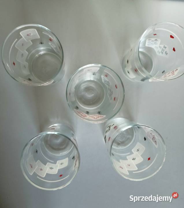 Szklanki brydżowe karciane z PRL vintage Łódź sprzedam