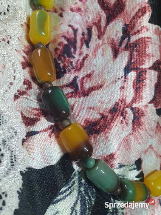 Naszyjnik Naturalne Kamienie Kamień Agat Żółty Opole