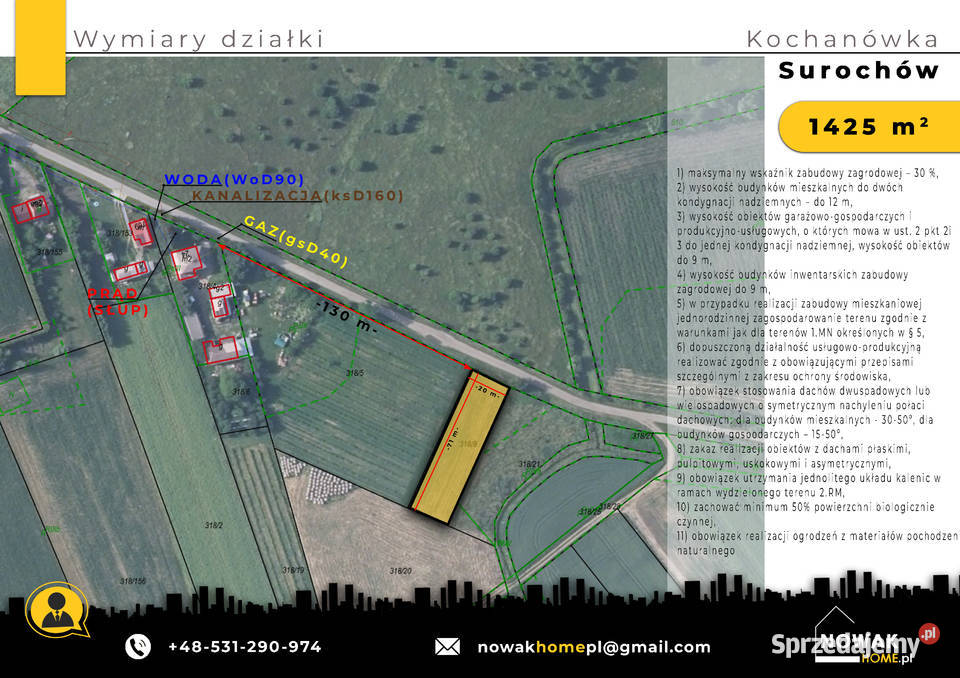 Sprzedam działkę budowlaną Kochanówka Surochów sprzedam