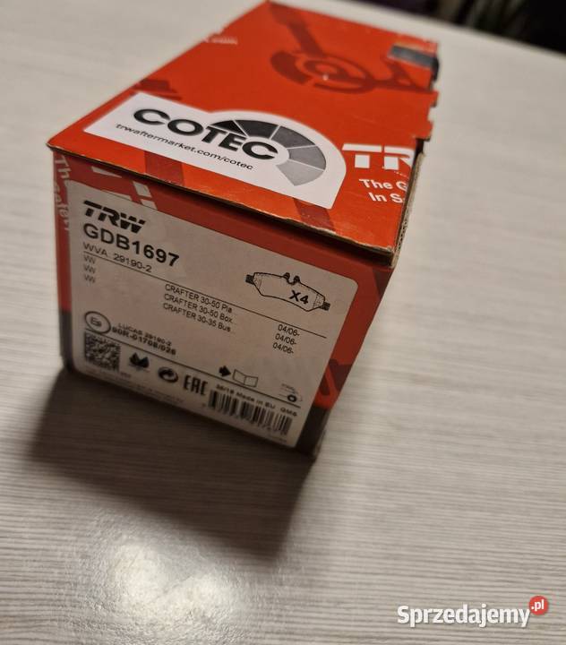 Klocki hamulcowe TRW GDB1697 SPRINTER CRAFTER dostawcze Klocki hamulcowe Kazimierza Wielka sprzedam