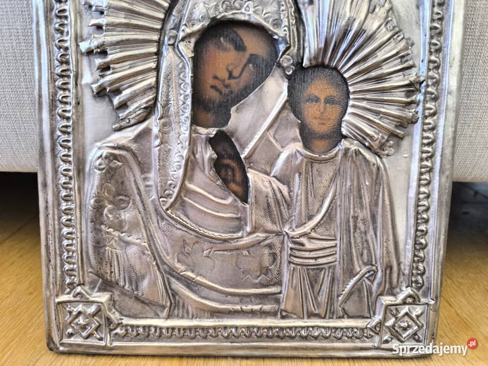 Piękna stara ikona z wizerunkiem Matki boskiej Łódź