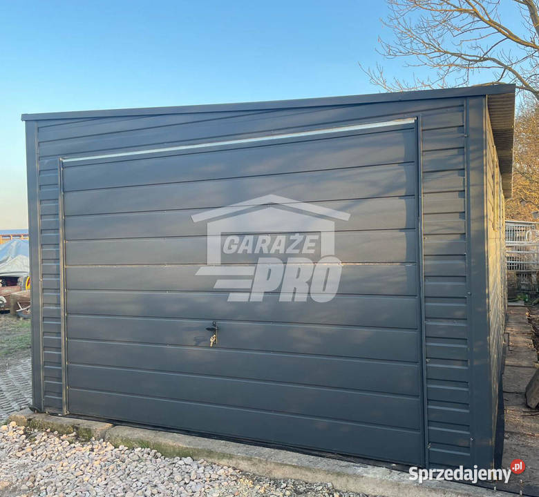 Garaż blaszany 35x8 brama uchylna 2x okno Gniezno