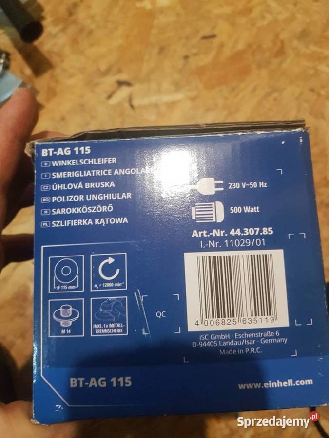 SZLIFIERKA KĄTOWA EINHELL BTAG 115 500 wat Głogowa