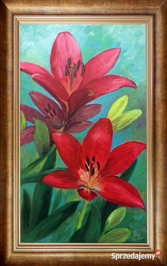 Obraz olejny Czerwone lilie Lublin