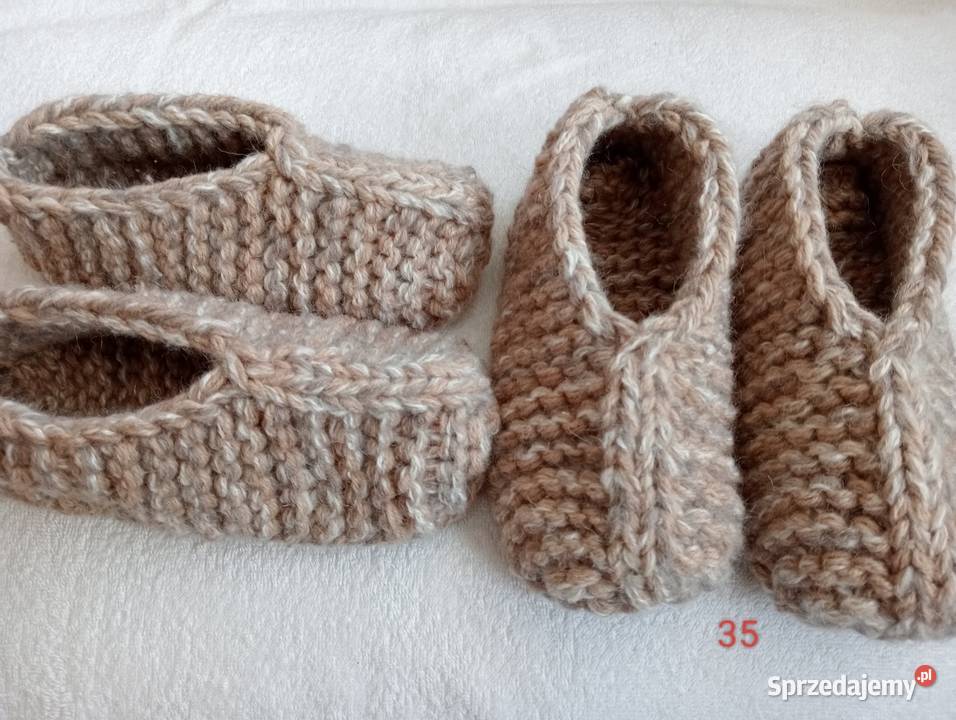 Komplet2 pary grubych wełnianych kapci 3640