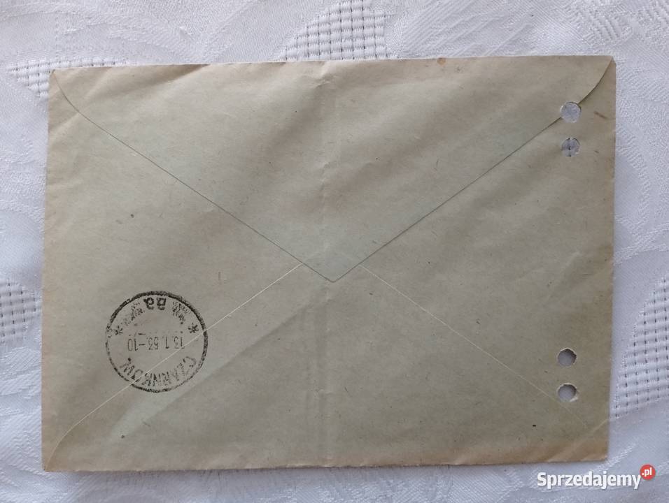 KOPERTA polecona z 1953 roku ze znaczkiem Poczty Poznań