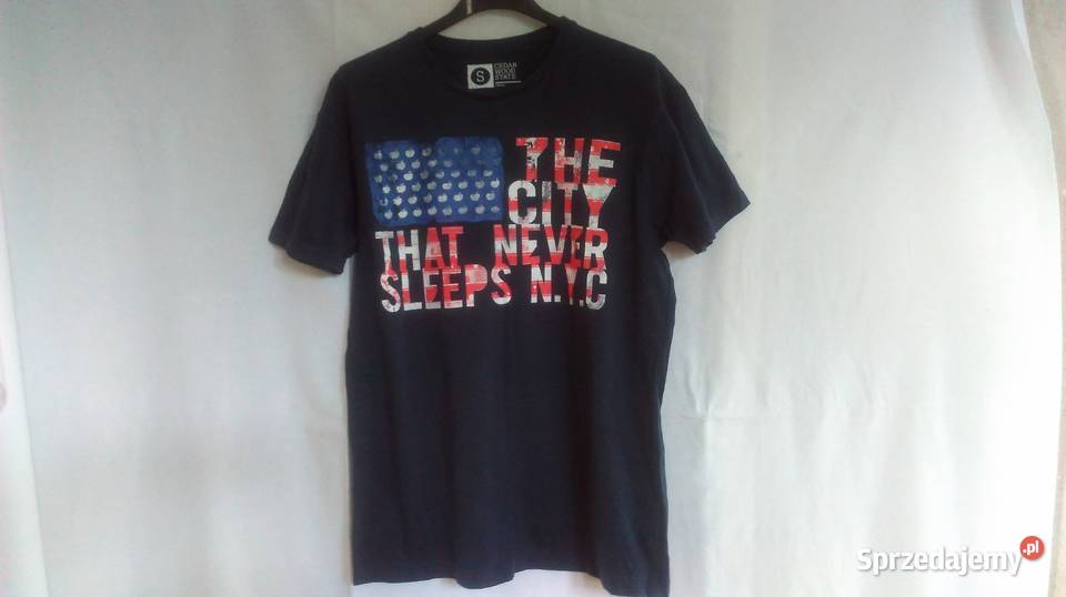 Tshirt męski granatowy r S cieplejszy NOWY Moda i Styl Białystok