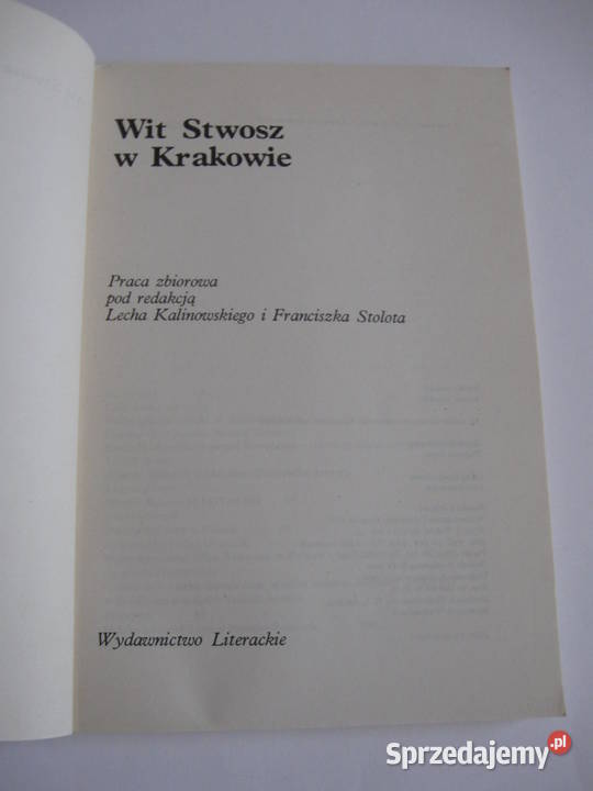 Książka Wit Stwosz w Krakowie Lech Kalinowski