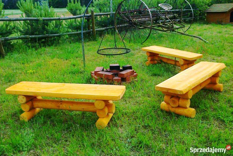 Meble ogrodowe barowe drewniane ogniskowe 100 drewno Chojnice sprzedam