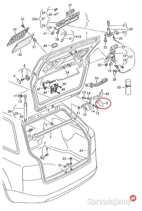 Audi A4 B6 B7 Avant osłona zawiasu tylnej klapy śląskie Szczerbice sprzedam