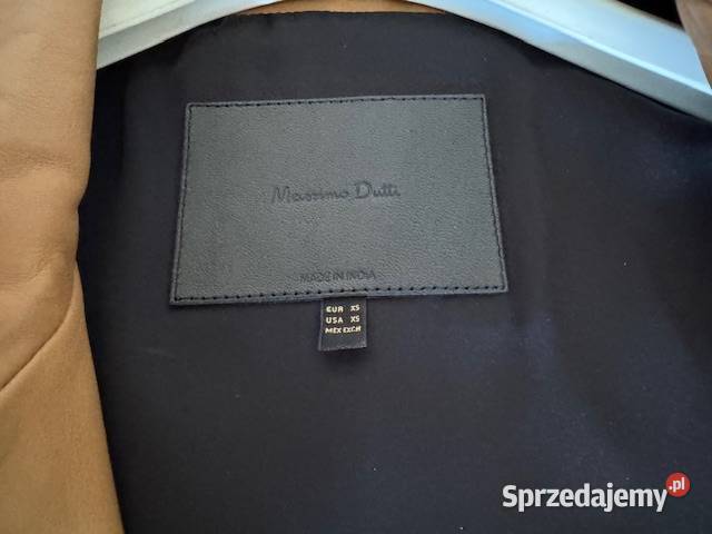 Massimo Dutti kurtka skórzana damskXS camel brąz Rozmiar 34(XS)
